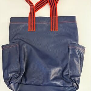 Navy Blue Tote Bag with Red Straps Universal Threads